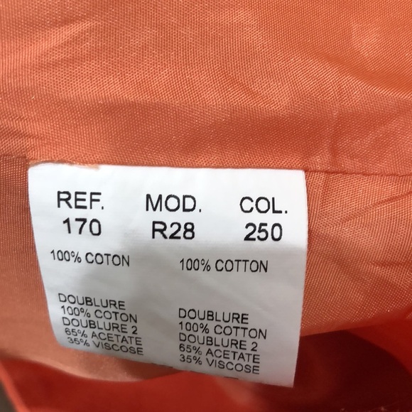 Carven Dress Size XS Coral Orange Cotton Mini - Picture 9 of 10